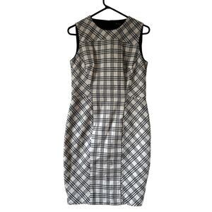 Brook Brothers Plaid Stretch Cotton Double-Weave Sheath Dress Size 8